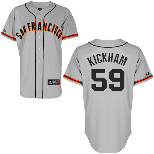 Mike Kickham #59 mlb Jersey-San Francisco Giants Women's Authentic Road 1 Gray Cool Base Baseball Jersey